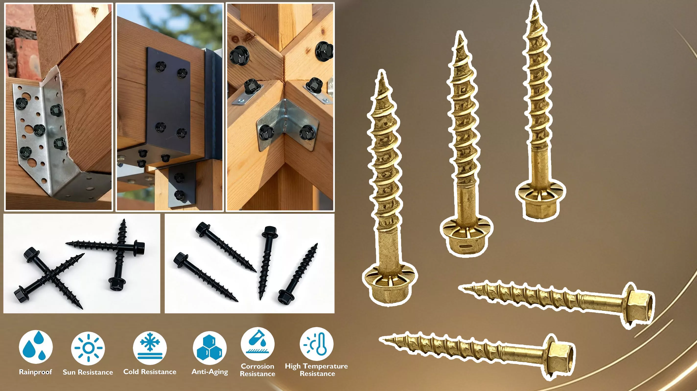 Hex Flange Head Wood Screws